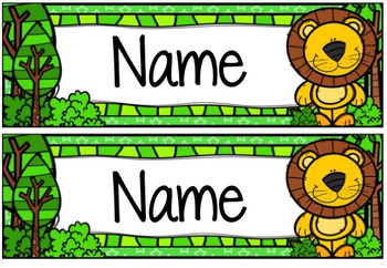 Jungle Animals Desk Name Plates by Miss Furnell's Creations | TpT