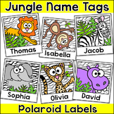 Jungle Animals Name Tags or Locker Labels - Polaroid Selfies