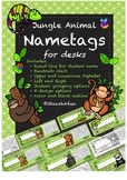 Jungle Animals Name tag or Nameplate for desks 2teach4fun