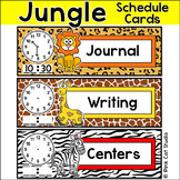 Jungle Animals Editable Schedule Cards - Wild Animals Clas