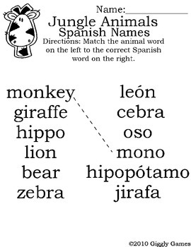 Learning Animal Names in Spanish