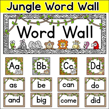 Jungle Word Wall Headings by Polka-dots in the Panhandle