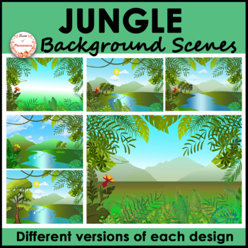 Preview of Jungle Forest Background Scenes Clipart | FREE