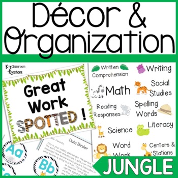 Preview of Jungle Classroom Decor and Organization Bundle