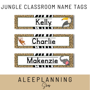 Jungle Classroom Name Tags| Classroom Decor| Editable| Safari| Animal Print