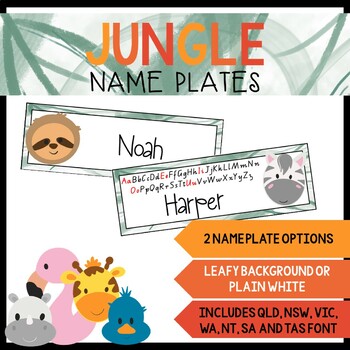 Jungle Classroom Theme Name Plates | Editable by The Education Nook