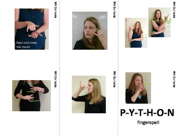 Preview of Jungle Desert Forest Sign Language (ASL) Flash Cards with descriptions