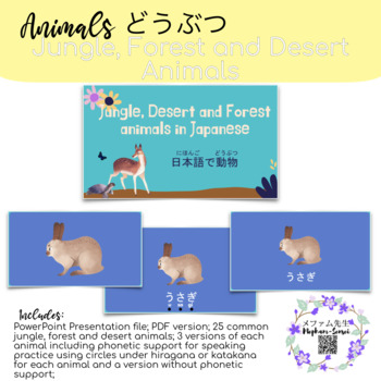Preview of Jungle, Forest and Desert Animals - Flashcards and Presentation
