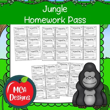 Preview of Jungle Homework Pass