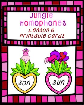 Preview of Jungle Homophones SMARTboard PLUS Printable Card Set