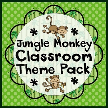 Preview of Jungle Monkey Classroom Set-Up Theme Pack