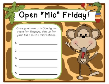 Preview of Jungle Open Mic Friday Signup Sheet