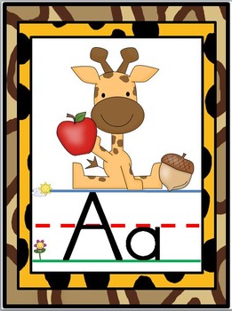 Preview of Jungle Safari Alphabet Line Posters A-Z