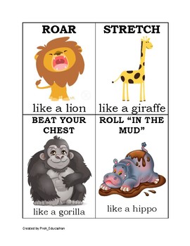 Preview of Jungle/ Safari Animal Movement Cards