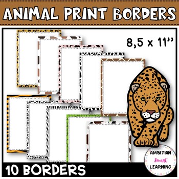 Preview of Jungle Safari Animal Print Border Clipart