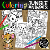 Jungle Safari Animals Coloring Pages Printable Activity