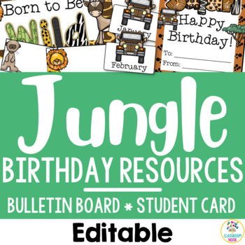 jungle themed classroom birthday chart