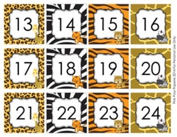 jungle safari classroom decor calendar numbers by pink posy paperie