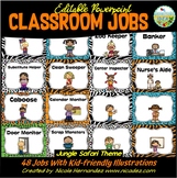 EDITABLE Classroom Jobs with Pictures {Jungle Safari Themed}