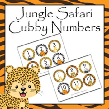 Preview of Jungle Safari Cubby Number Labels 1-30