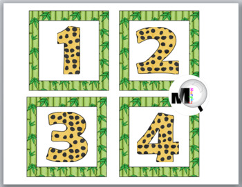 jungle safari theme classroom decor number labels 1 40 with jungle