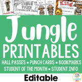 Jungle Safari Printables: Hall Pass, Punch Cards, Awards, 