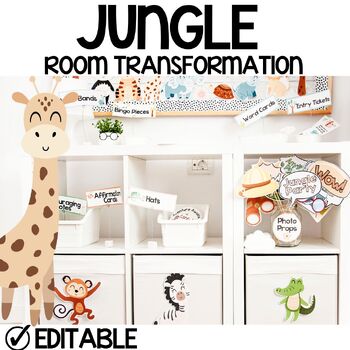 Preview of Jungle Safari Room Transformation, Bulletin Board, Classroom Decor, Posters