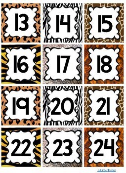 jungle safari theme calendar numbers by kinderkuties tpt