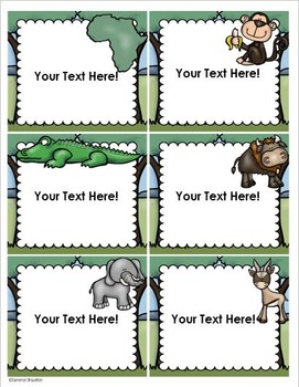 Jungle Safari Theme Classroom Labels Decorations Editable by Cameron ...