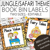 Jungle Safari Animal Print Book Bin Labels & Matching Indi