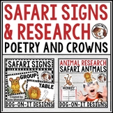 Jungle Safari Theme Table Signs and Research Templates Bundle