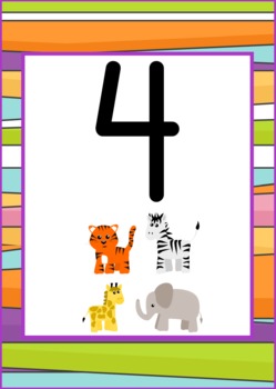 jungle safari themed numbers 0 to 20 posters by flapjack educational