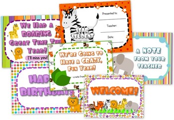 Jungle Safari Themed Postcards by FlapJack Educational Resources