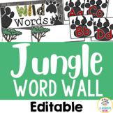 Jungle Safari Theme: Editable Word Wall or Sound Wall Bull