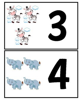 jungle animal number matching game by early childhood resource center