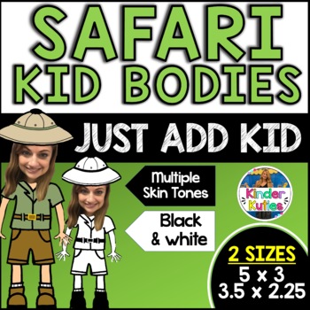 Preview of Kid Bodies for Jungle Safari Zookeeper Just ADD pictures Bulletin Board Display