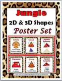 Jungle Theme Classroom Decor 2D Shapes & 3D Shapes Posters