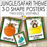 Jungle Theme 3D Shape Posters, Jungle Themed Classroom Decor