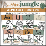 Jungle Theme Alphabet Posters in Print & Cursive | Neutral