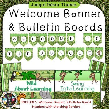 Jungle Theme Classroom Decor Bundle by Smart 2 Heart Creations | TpT