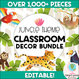 Jungle Theme Classroom Decor Bundle (Boho Tropical Rainforest)