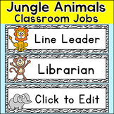 Jungle Animals Classroom Jobs Labels