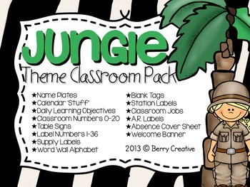 Preview of Jungle Theme Classroom Pack