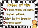Jungle Theme Classroom Rules