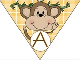 Jungle Theme Monkey Alphabet Banner or Welcome Sign