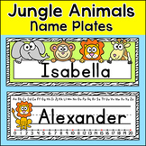 Jungle Animals Desk Name Plates - Editable