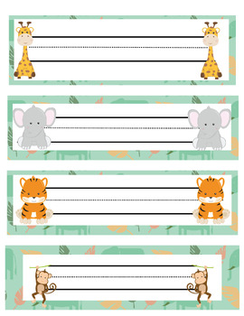 Jungle Theme Name Tags by The Stacy Project N Such | TPT