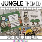 Jungle Theme Open House Treat Certificate | Zebra Cakes | 