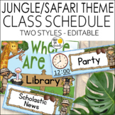 Jungle Theme Schedule Cards - Editable! Jungle Themed Clas