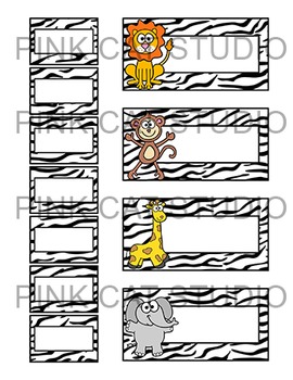 Jungle Theme Editable Teacher Toolbox Labels - Wild Animals Classroom Decor